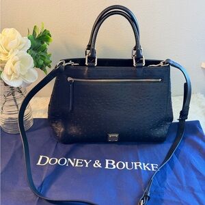 Dooney & Bourke Black Ostrich texture Leather Handbag